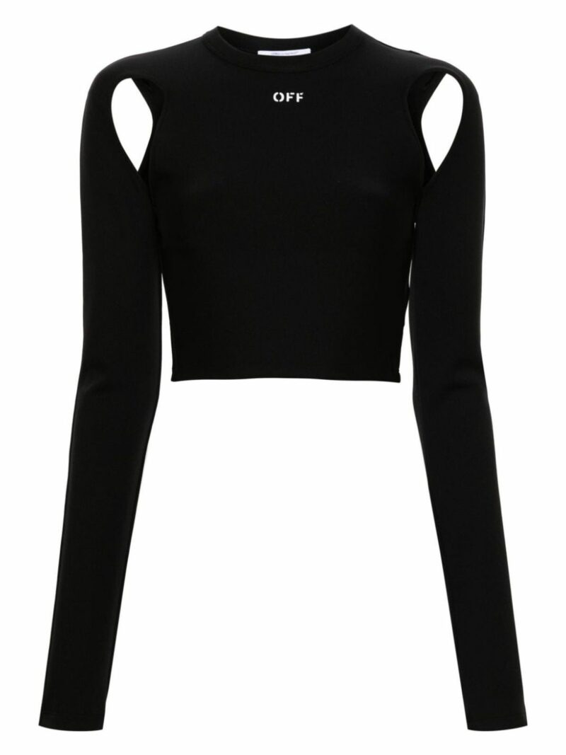 Off-White Women's Sleek Crop Top in Black | Size 40 | OWAD211C99JER001