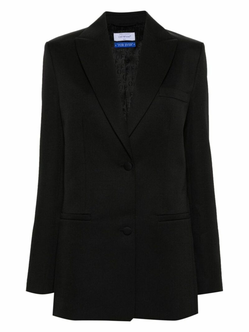 Off-White Women's Wool Jacket in Black | Size 38 | OWEF099C99FAB001