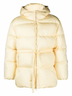 Palm Angels Women's Belted Down Jacket in Beige | Size XS | PWED020F23FAB001