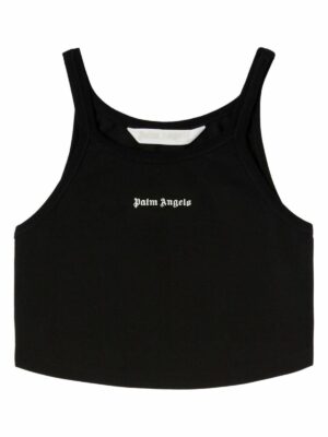 Palm Angels Women's Classic Logo Tank Top in Black | Size Large | PWAD060S24FAB002