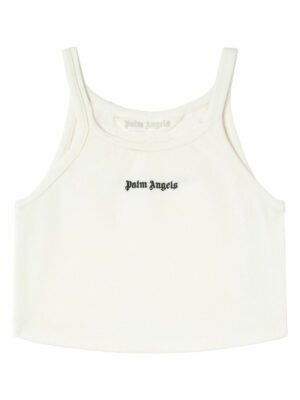 Palm Angels Women's Classic Logo Tank Top in White | Size Large | PWAD060S24FAB002