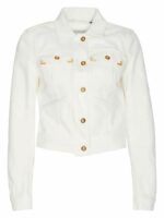 Palm Angels Women's Denim Jacket in White | Size Small | PWYE037R24DEN001