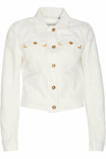 Palm Angels Women's Short Denim Jacket in White | Size Small | PWYE037R24DEN001