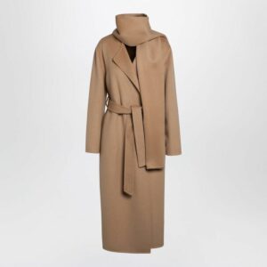 Parosh Women's Double Coat in Beige | Size Large | D431669WO