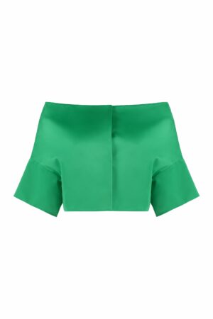 Parosh Women's Off-Shoulder Bolero Jacket in Green | Size Medium | D420002PARTY23 Color 068