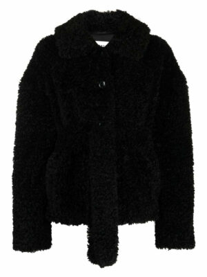 Parosh Women's Short Faux Fur Jacket in Black | Size XS | D431540PERFORM013