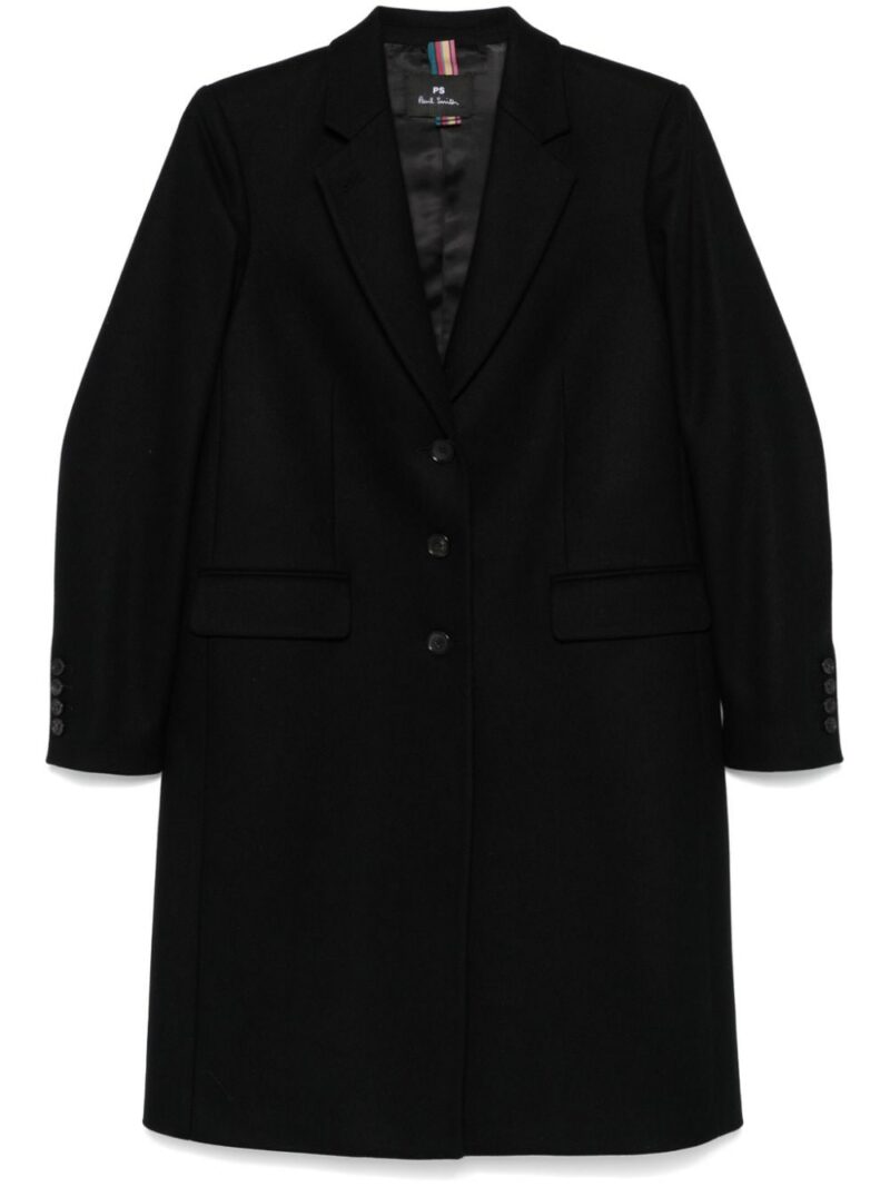 Paul Smith Women's Wool Blend Single-Breasted Coat in Black | Size 38 | W2R225C