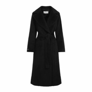 Peserico Women's Alpaca Belted Coat in Black | Size 38 | S20153A08434