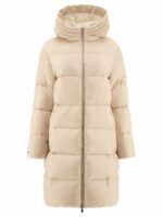 Peserico Women's Down Coat With Punto Luce Detail in Beige | Size 40 | S2403902200144