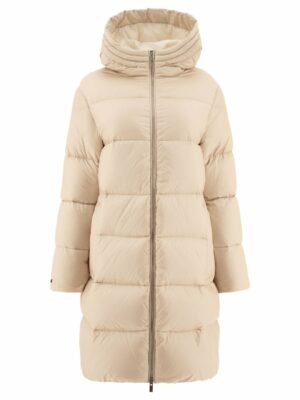 Peserico Women's Down Coat With Punto Luce Detail in Beige | Size 40 | S2403902200144