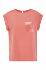 Peserico Women's Top In Precious Silk Crepe De Chine With Watery Embroidery Top in Pink | Size 42 | S0657100Q107325