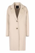 Pinko Women's Cacciavite Single-Breasted Wool Coat in Ivory | Size Medium | 103817Y27P Color D05