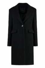 Pinko Women's Cambogia Single-Breasted Wool Coat in Black | Size 42 | 103697A225 Color Z99