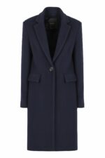 Pinko Women's Cambogia Single-Breasted Wool Coat in Blue | Size 44 | 103697A225 Color G02