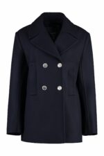 Pinko Women's Canada Double-Breasted Coat in Blue | Size 42 | 103696A216 Color G03