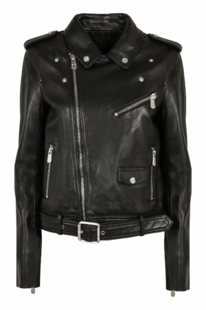 Pinko Women's Costa Rica Leather Jacket in Black | Size 40 | 103897A21L Color Z99