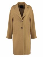 Pinko Women's Enter Wool Coat in Camel | Size Medium | 101809Y7DY Color MOC