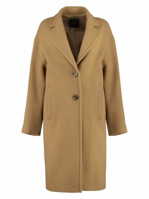 Pinko Women's Enter Wool Coat in Camel | Size Medium | 101809Y7DY Color MOC
