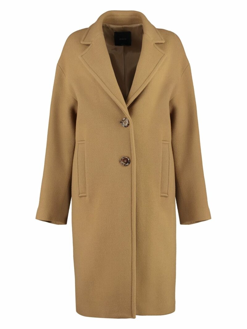 Pinko Women's Enter Wool Coat in Camel | Size Medium | 101809Y7DY Color MOC