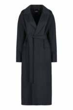 S Max Mara Women's Malika Virgin Wool Long Coat in Blue | Size 46 | MALIKA2429016033600 Color 081