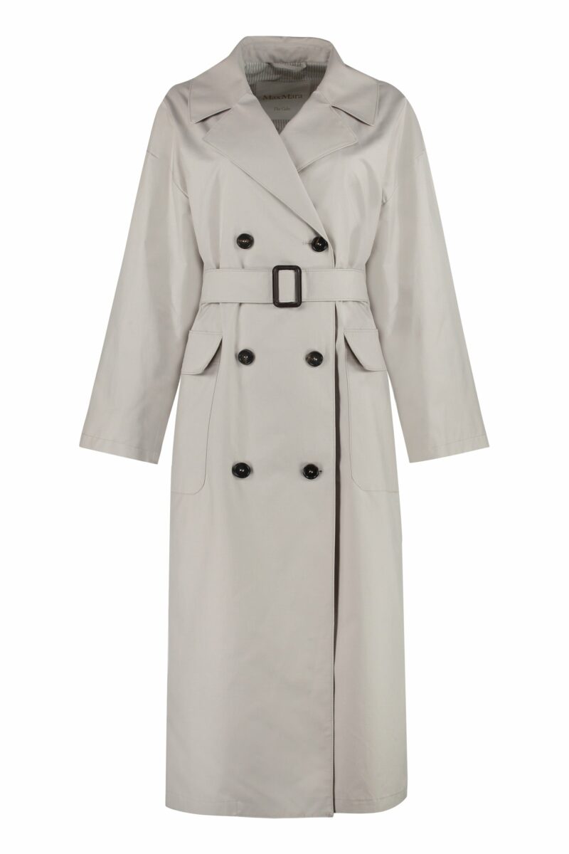 S Max Mara Women's The Cube - Atrench Gabardine Trench Coat in Ecru | Size 42 | ATRENCH2390210537600 Color 002