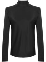 Saint Laurent Women's Long Sleeve Draped Top in Black | Size 38 | 765331Y7G27