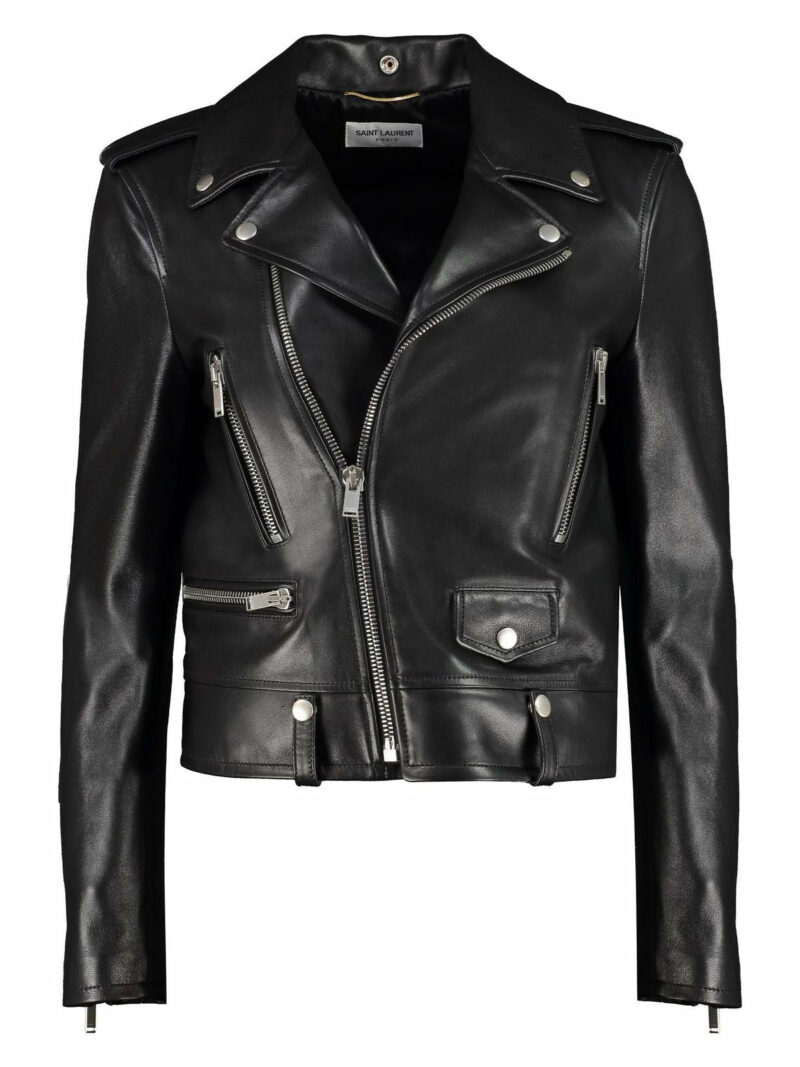 Saint Laurent Women's Motor Jacket in Black | Size 36 | 481862Y5YA2