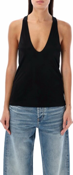 Saint Laurent Women's Silk Tank Top in Black | Size 34 | 23A770861Y7F98 Color 1000