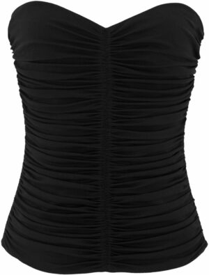 Saint Laurent Women's Strapless Draped Top in Black | Size 36 | 753703Y5F631000