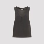 Saint Laurent Women's Top Top in Grey | Size 36 | 789945Y7I22