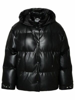 Stella Mccartney Women's Alter Puffer Raffia Technical Jacket in Black | Size 40 | 6800773BU393