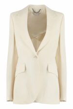 Stella Mccartney Women's Single-Breasted One Button Jacket in Panna | Size 42 | 6500383STA49 Color 9210