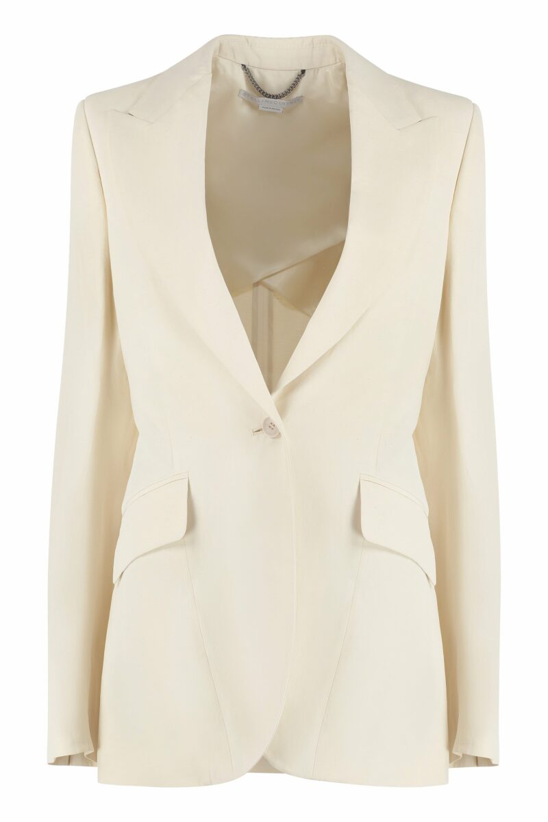 Stella Mccartney Women's Single-Breasted One Button Jacket in Panna | Size 42 | 6500383STA49 Color 9210