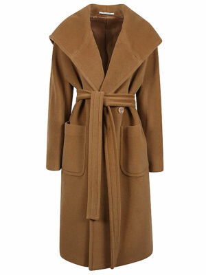 Tagliatore Women's Daisy Wool Coat in Brown | Size 42