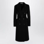 Tagliatore Women's Double-Breasted Cashmere Coat in Black | Size 46 | JOLE350002