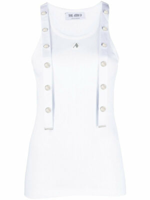 The Attico Women's Ribbed Cotton Tank Top in White | Size 38 | 241WCT229J038001