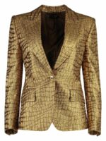 Tom Ford Women's Wallis Single-Breasted One Button Jacket in Animalier | Size 40 | GI2974FAX1152 Color BY001