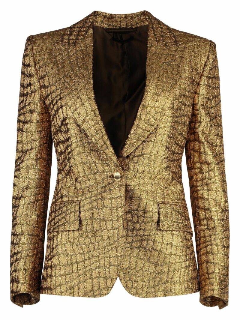 Tom Ford Women's Wallis Single-Breasted One Button Jacket in Animalier | Size 40 | GI2974FAX1152 Color BY001