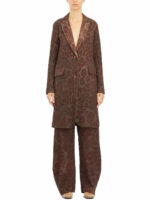 Uma Wang Women's Linen And Cotton Katia Coat in Bordeaux | Size Small | IUP6011UW790 Color Bordeaux