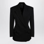 Valentino Women's Wool Double-Breasted Jacket in Black | Size 38 | 5B0CEBJ588J