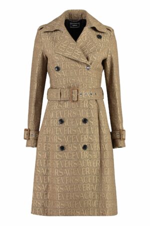 Versace Women's Cotton Blend Trench Coat in Beige | Size 38 | 10114991A03315 Color 2N740