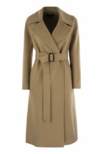 Weekend Max Mara Women's Manu Long Wool Robe Coat in Beige | Size 34 | 2425016041600