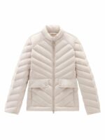 Woolrich Women's Chevron Quilted Short Jacket in Beige | Size Large | CFWWOU0776FRUT26358867