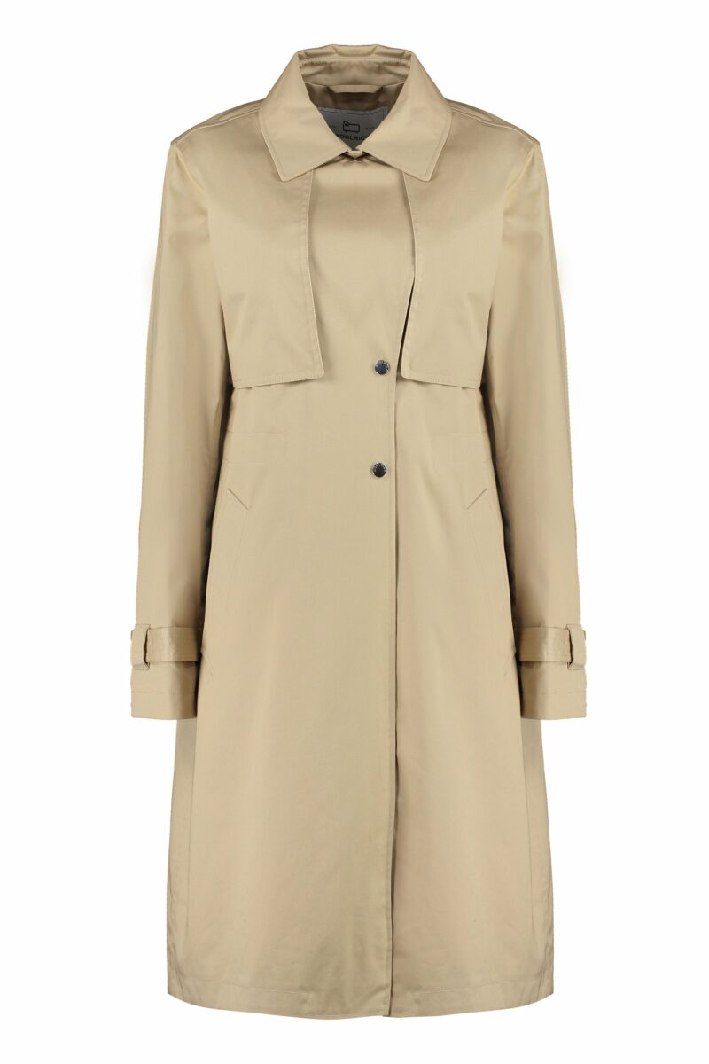 Woolrich Women's Havice Cotton Trench Coat in Beige | Size Large | CFWWOU0838FRUT1974 Color 8925