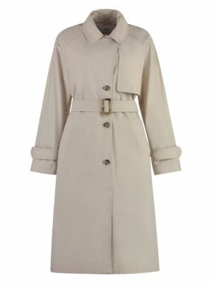 Woolrich Women's Techno Fabric Trench Coat in Beige | Size Large | CFWWOU0786FRUT3128 Color 8867