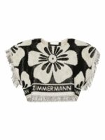 Zimmermann Women's Logo Towelling Cropped Top in Black | Size 1 | 1419TSS241BLCR